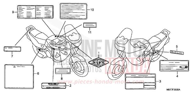 ETIQUETTE DE PRECAUTIONS (XL1000V7,8,9/VA7,8,9) de Varadero ABS PEARL CONCOURS BLACK (NHA65) de 2009